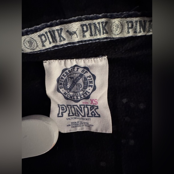 ❌SOLD❌ VS PINK VTG Y2K FULL ZIP HOODIE SWEATSHIRT 86 DOG LOGO RHINESTONES BLING - Picture 5 of 6